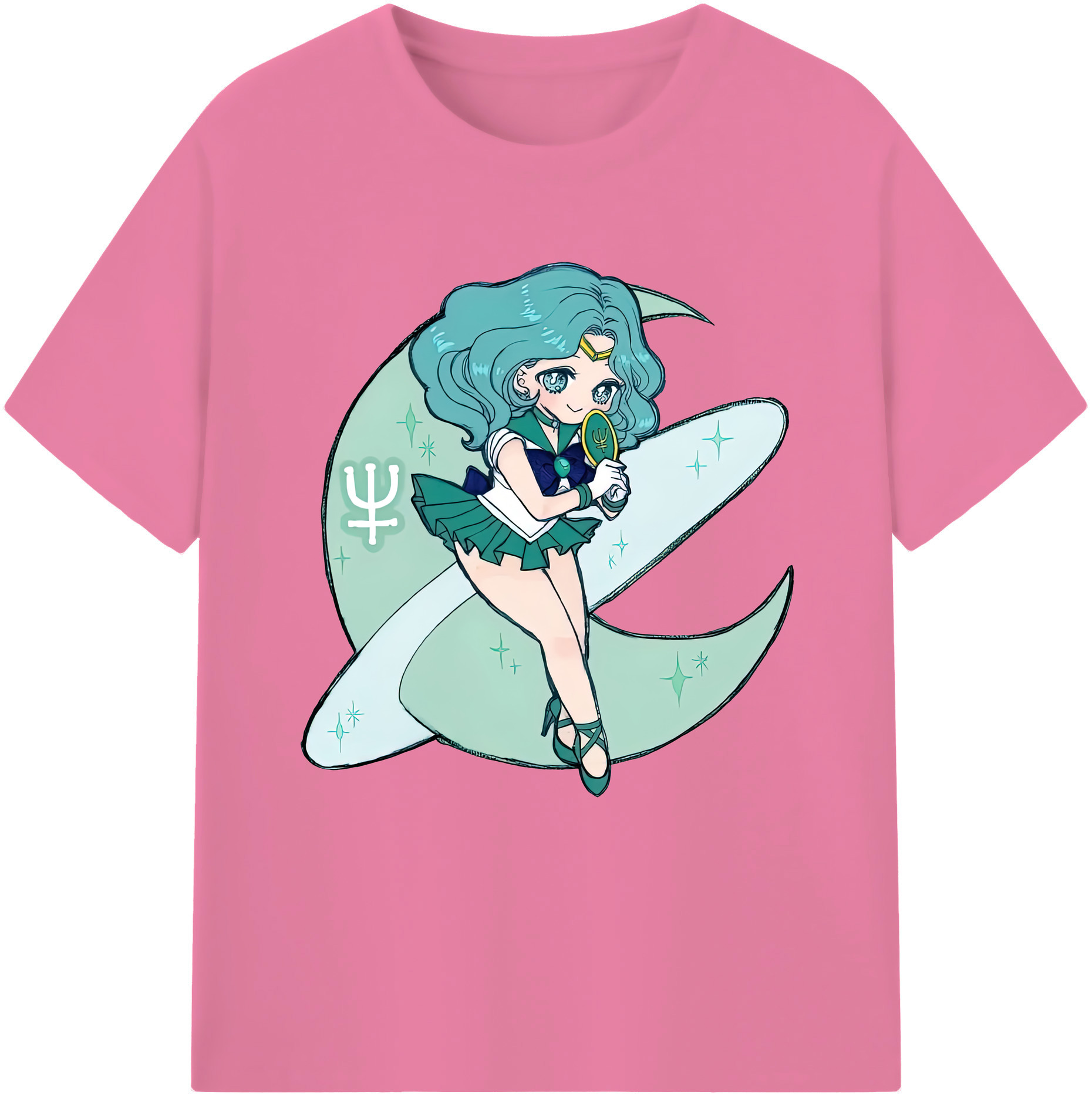 （画像用） 美少女戦士セーラームーン 海王 みちる（かいおう みちる） Sailor Moon Kaiou Michiru 綿100％半袖Tシャツ（フロントプリント）